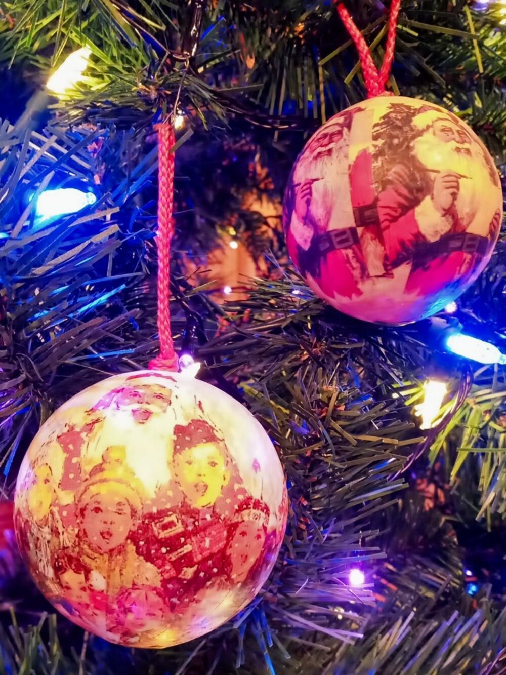 Charming Set of 23 Vintage Decoupage Old World Victorian Christmas Ornaments